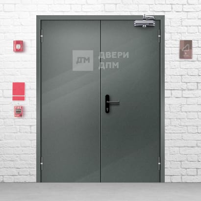 Противопожарная дверь глухая двупольная ДПМ-02 2-го типа дымогазонепроницаемая